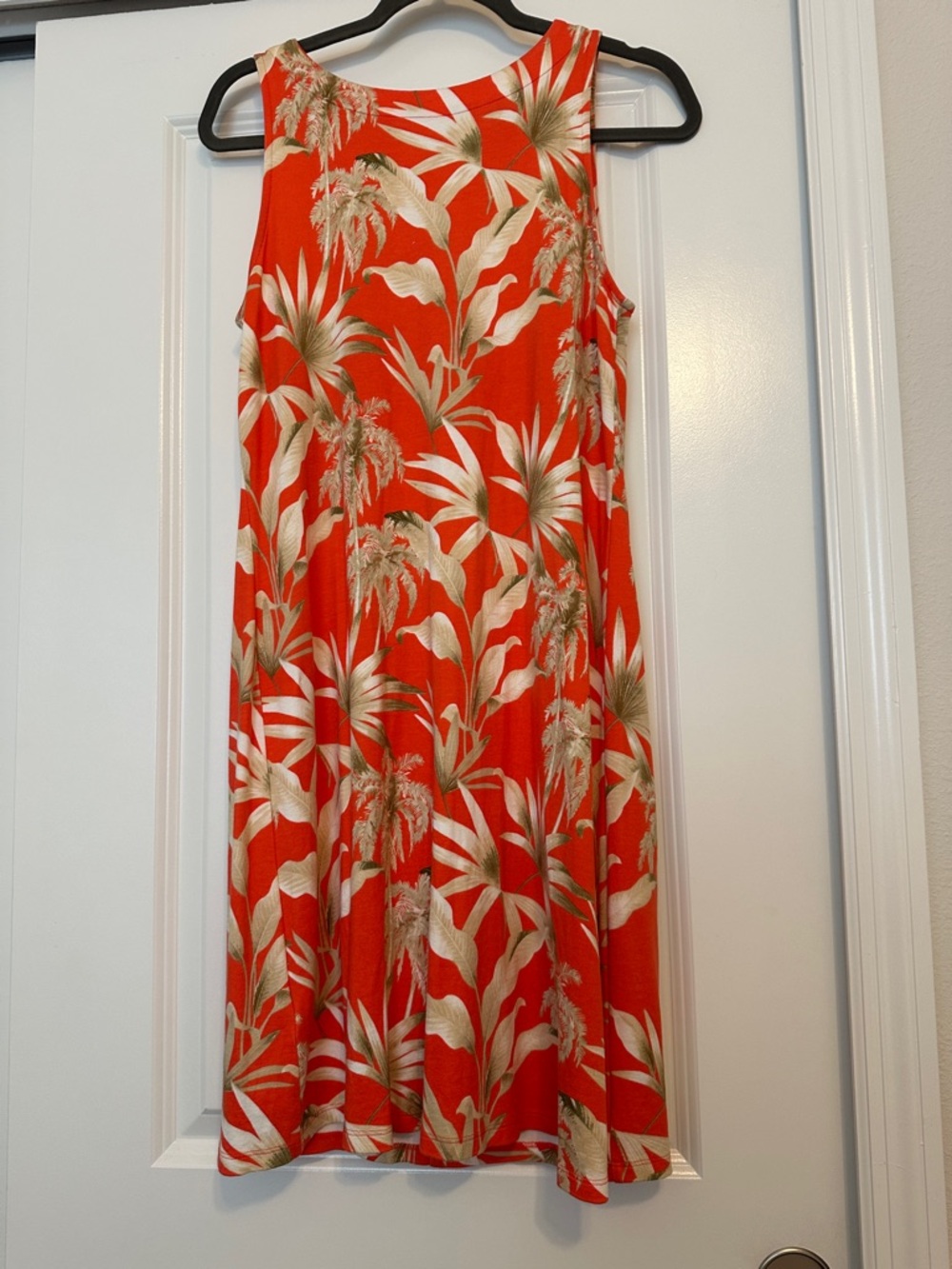 Tommy Bahama Red Tropical Palm Print Sleeveless Dress